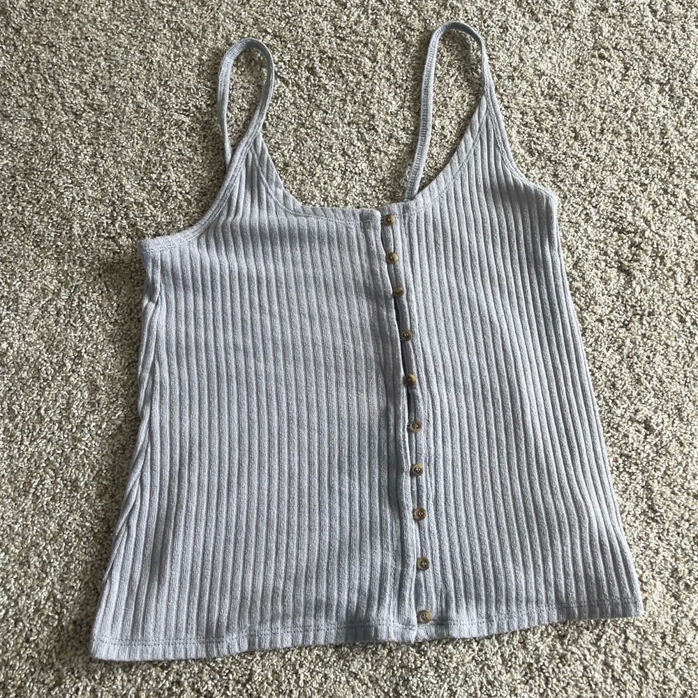 Light gray American Eagle crop top with buttons down front size XS